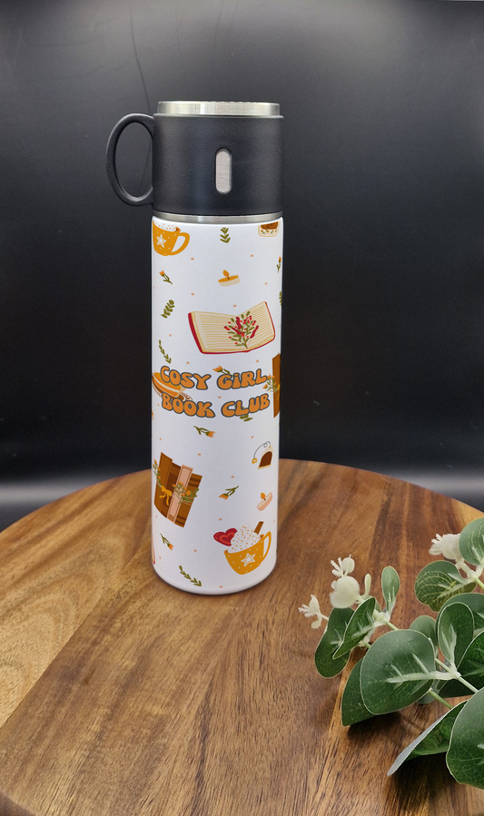 500ml Stainless Steel Thermos Bottle and Cup (Cosy girls book club Autumn ver)