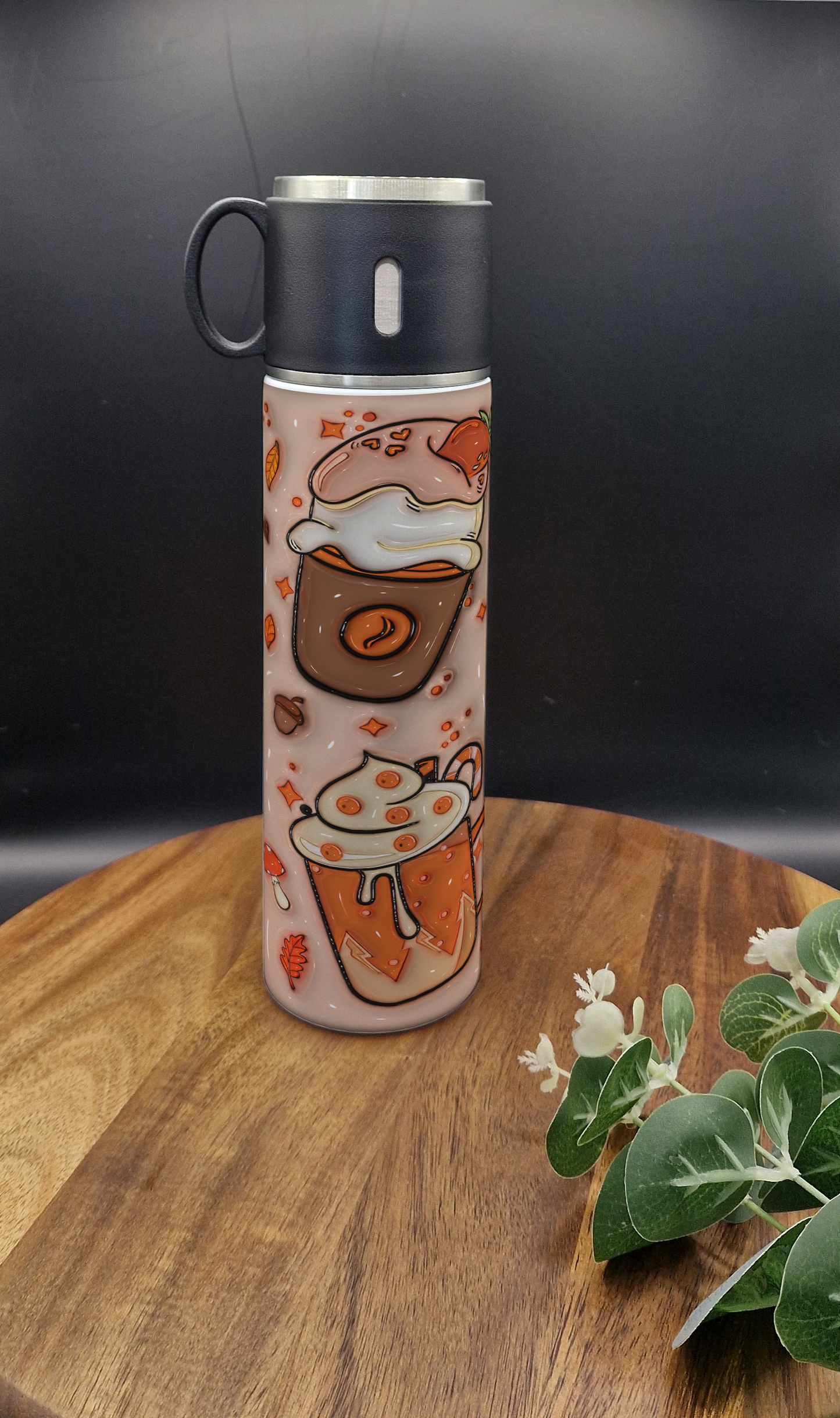 500ml Stainless Steel Thermos Bottle and Cup (Autumn vibes ver)