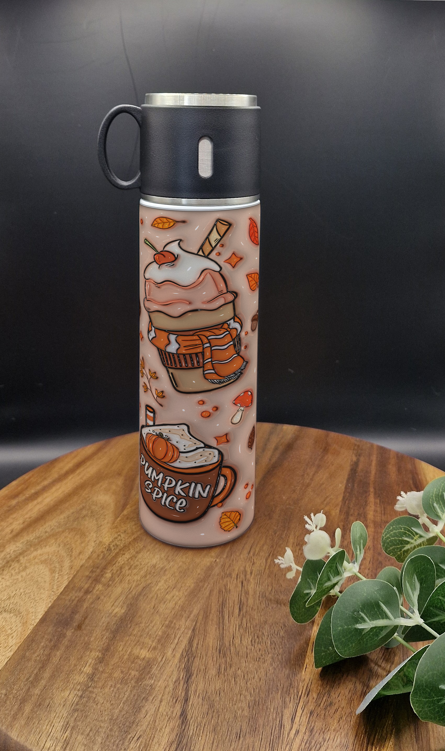 500ml Stainless Steel Thermos Bottle and Cup (Autumn vibes ver)