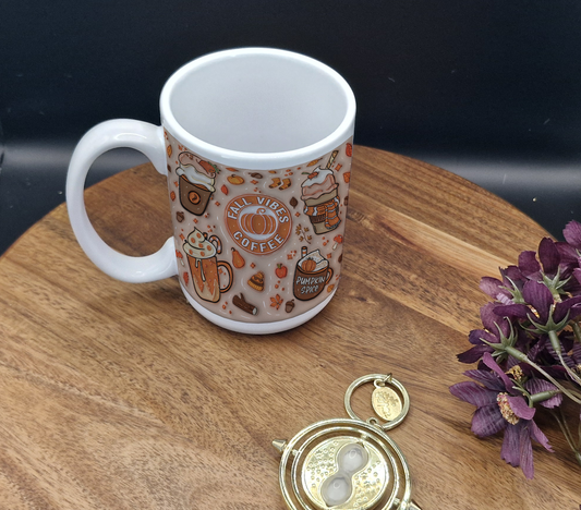 15oz Ceramic Mug (Fall vibes coffee ver)