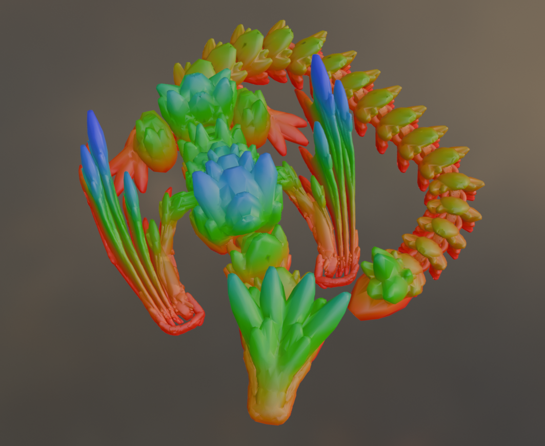3D Printed Gemstone Wyvern Adult Dragon (2ft long)