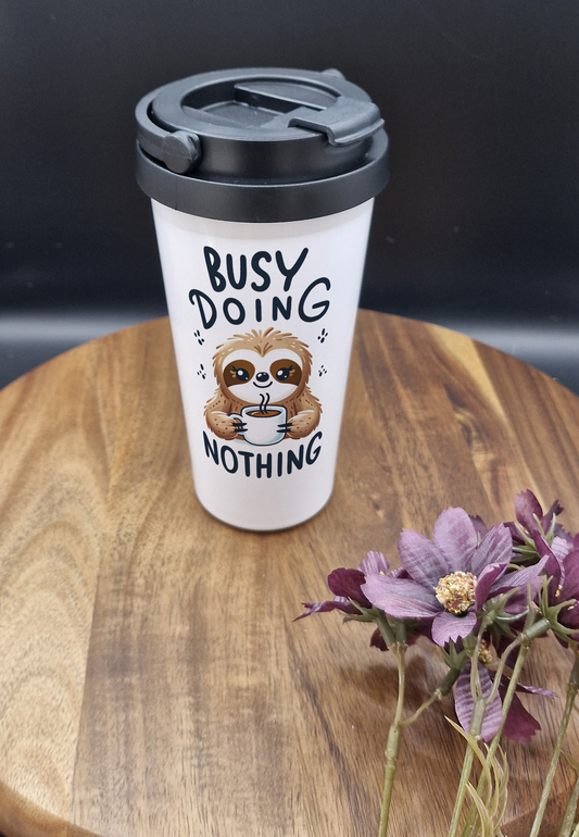 500ml Stainless Steel Thermos Cup (Take Out) - (Busy doing nothing sloth ver)