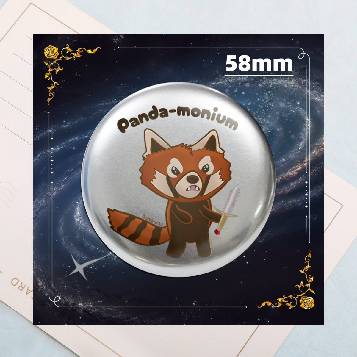 Panda-monium Holographic Badges