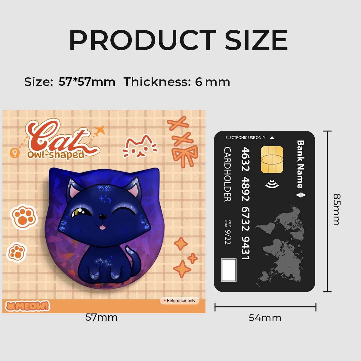 Galaxy Cat - Cat Shape Holographic Badge