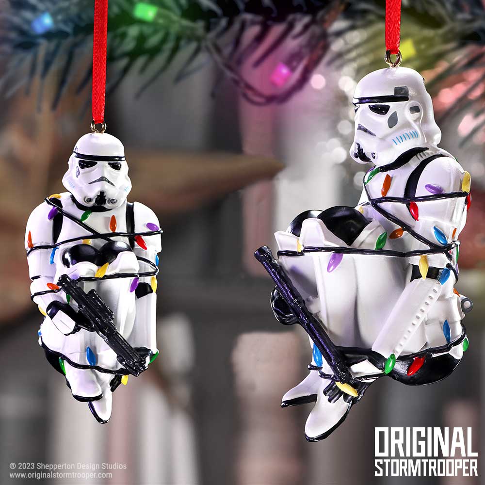 Star Wars Stormtrooper In Fairy Lights hanging ornament 9cm