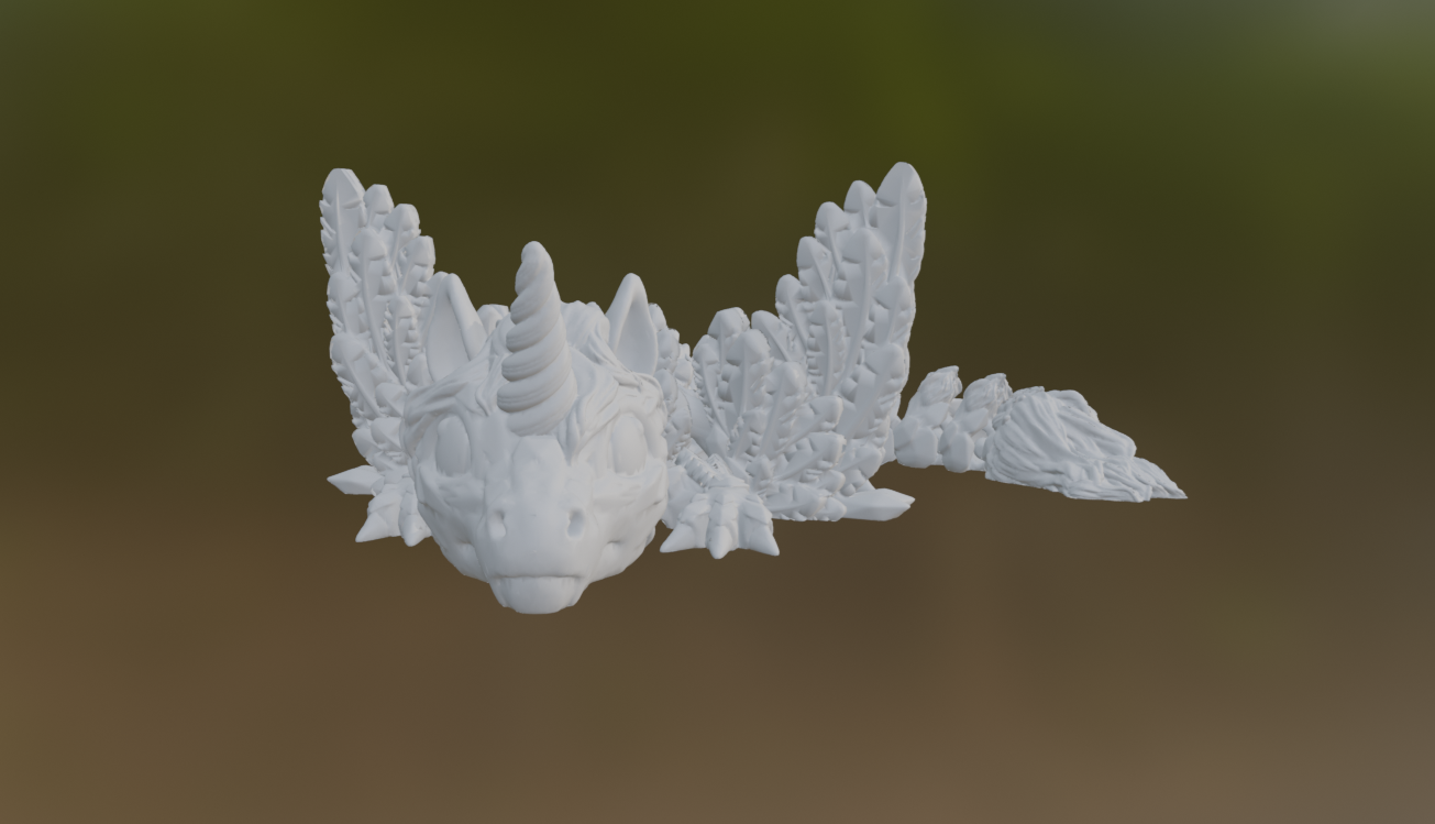 3D Printed Alicorn Baby Dragon (10-12 inches)