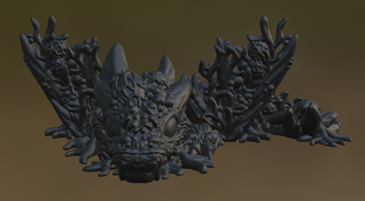 3D Printed Infested Winged Baby Dragon (10-12 inches)