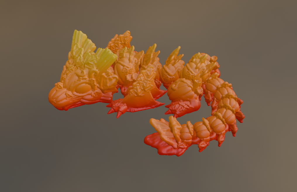 3D Printed Pumpkin Wyvern Baby Dragon (10-12 inches)