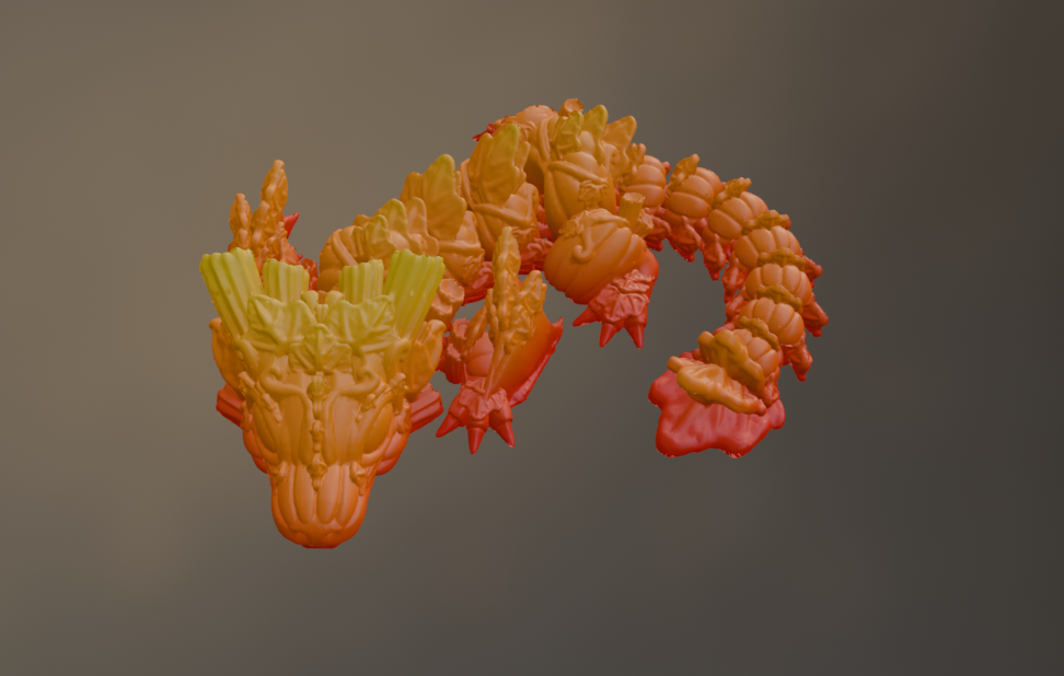 3D Printed Pumpkin Wyvern Baby Dragon (10-12 inches)