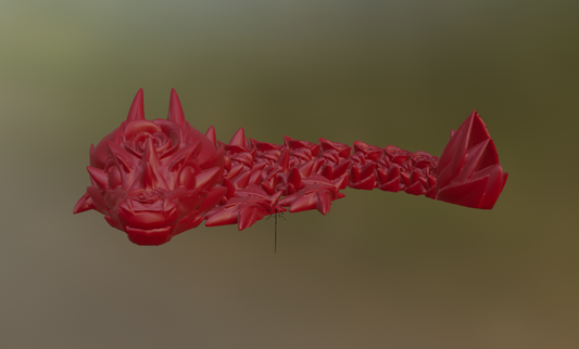3D Printed Rose Baby Dragon (10-12 inches)