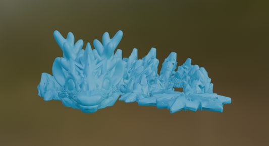 3D Printed Winter Baby Dragon (10-12 inches)