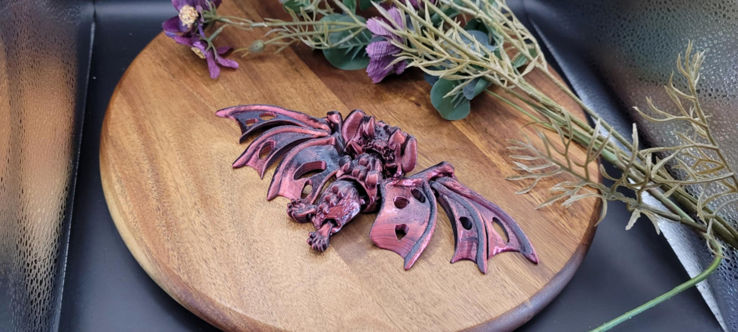 3D Printed Hollow Bat (Wingspan 7.5 inches, 4 inches length)