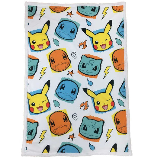 Pokémon Kanto Starter Throw Blanket 100cmx150cm