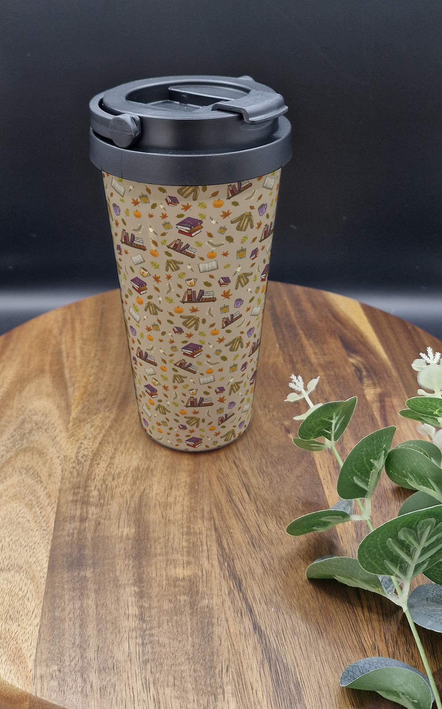 500ml Stainless Steel Thermos Cup (Take Out)- (Cosy Autumn Bookish ver)