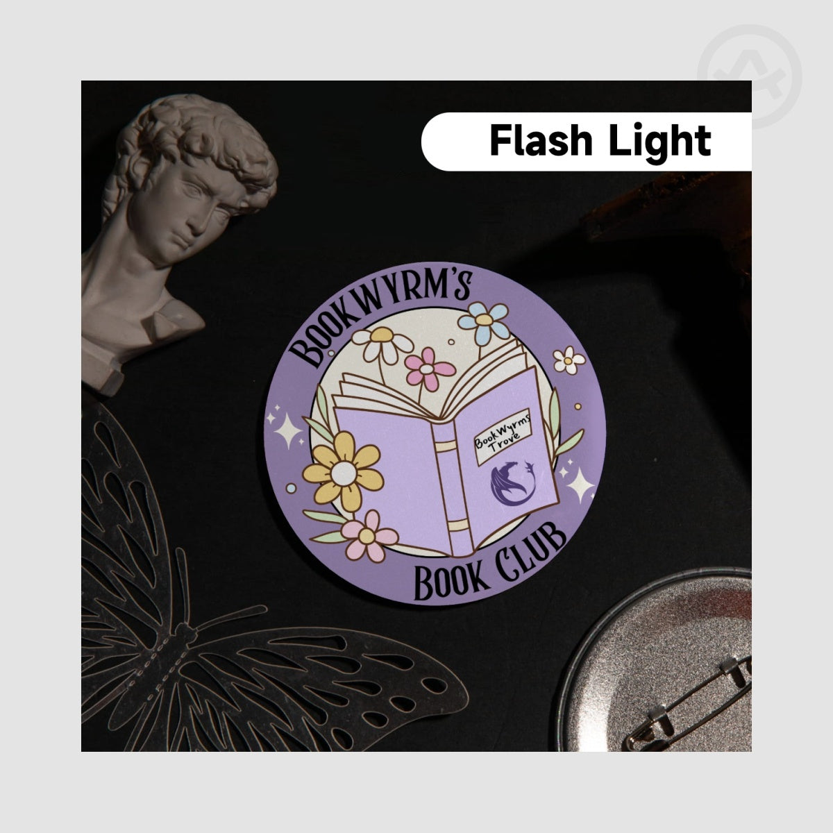 Bookwyrms Bookclub -  Holographic Badges