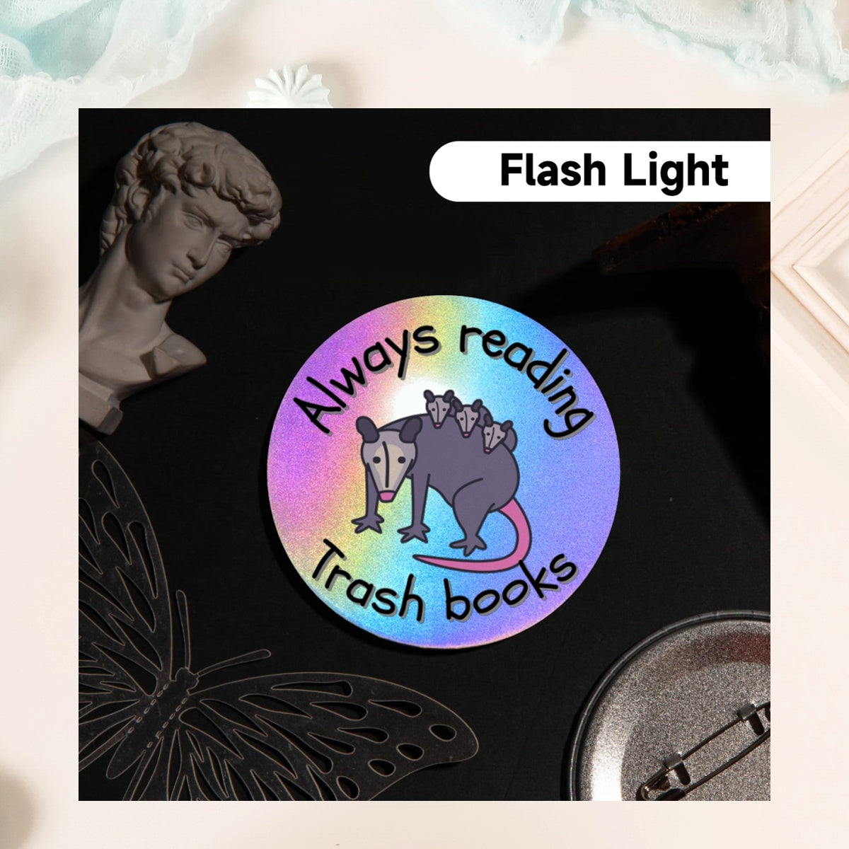 Trash Books - Possums - Holographic Badges
