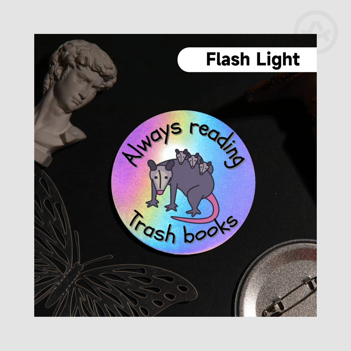 Trash Books - Possums - Holographic Badges