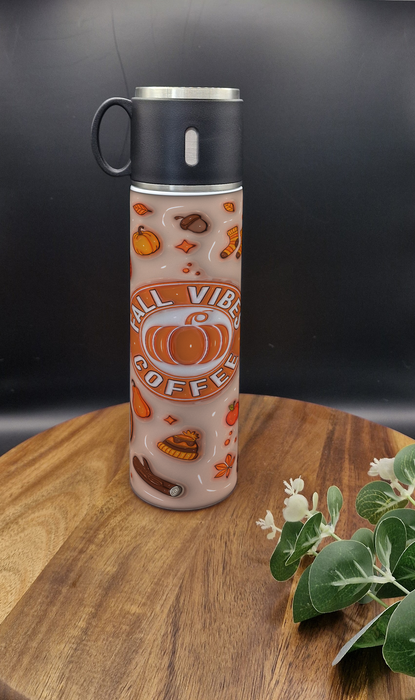 500ml Stainless Steel Thermos Bottle and Cup (Autumn vibes ver)