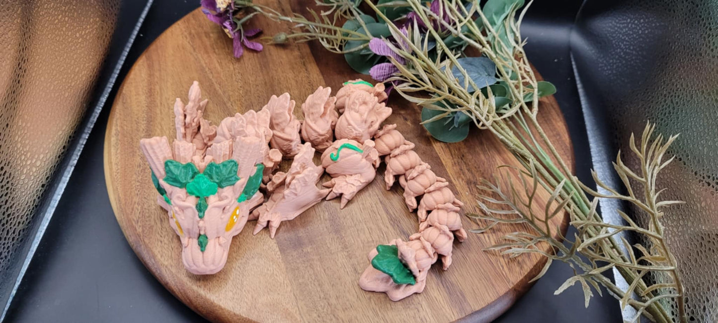 3D Printed Pumpkin Wyvern Baby Dragon (10-12 inches)