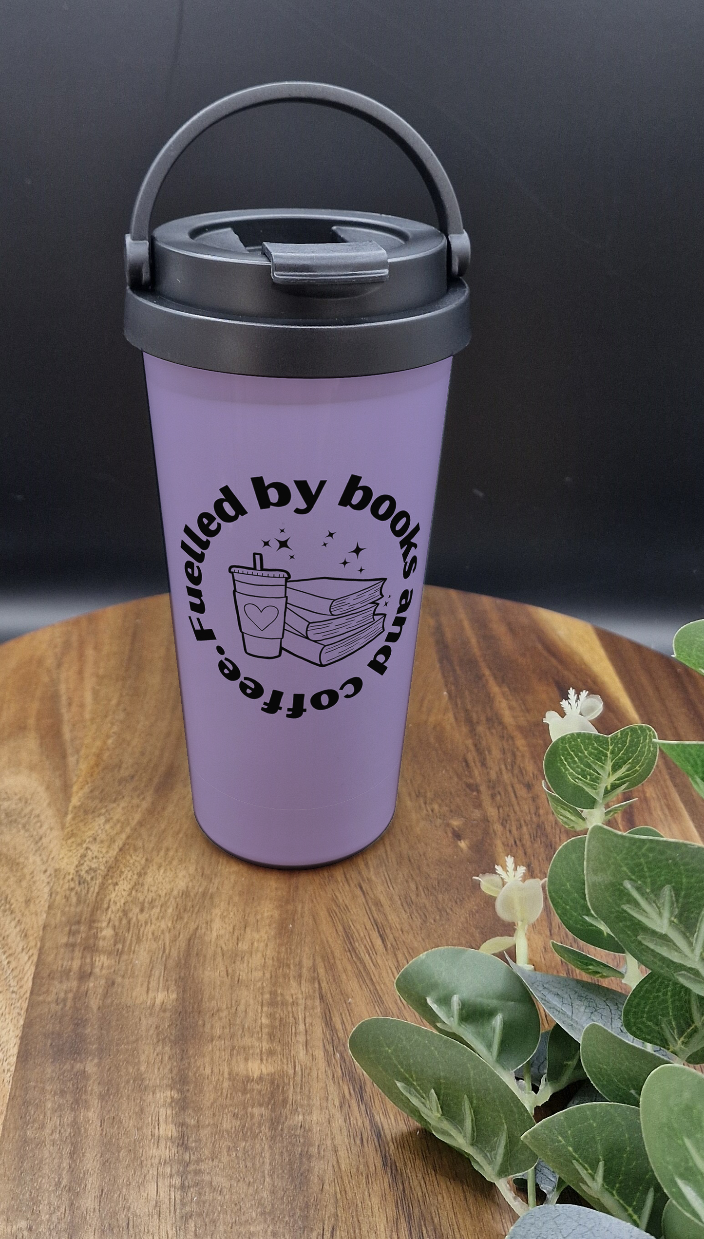 500ml Stainless Steel Thermos Cup (Take Out)- (Fueled by books and coffee ver)