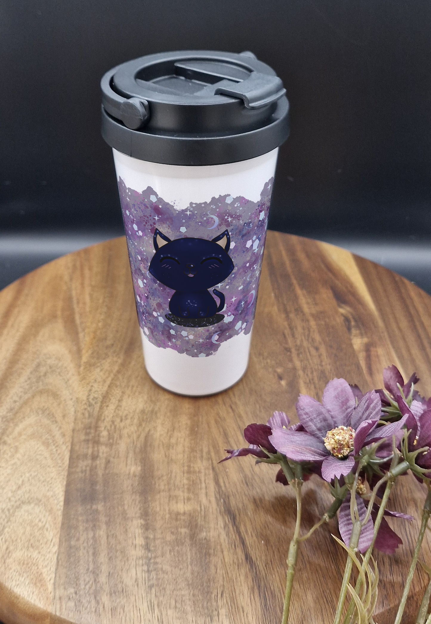 500ml Stainless Steel Thermos Cup (Take Out) - (Galaxy Cat super happy smile ver)