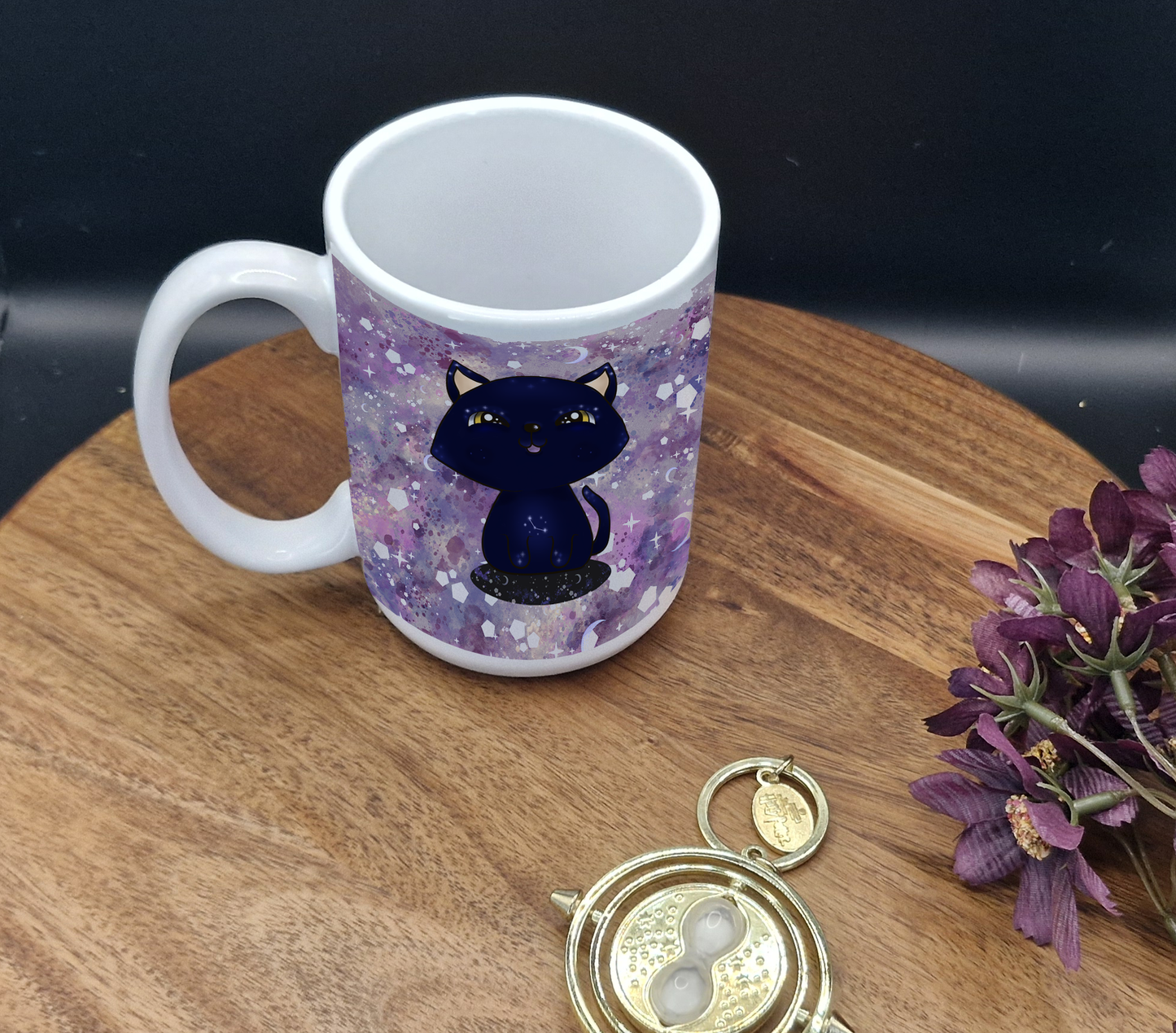 15oz Ceramic Mug (Galaxy cat happy soft eyes ver)