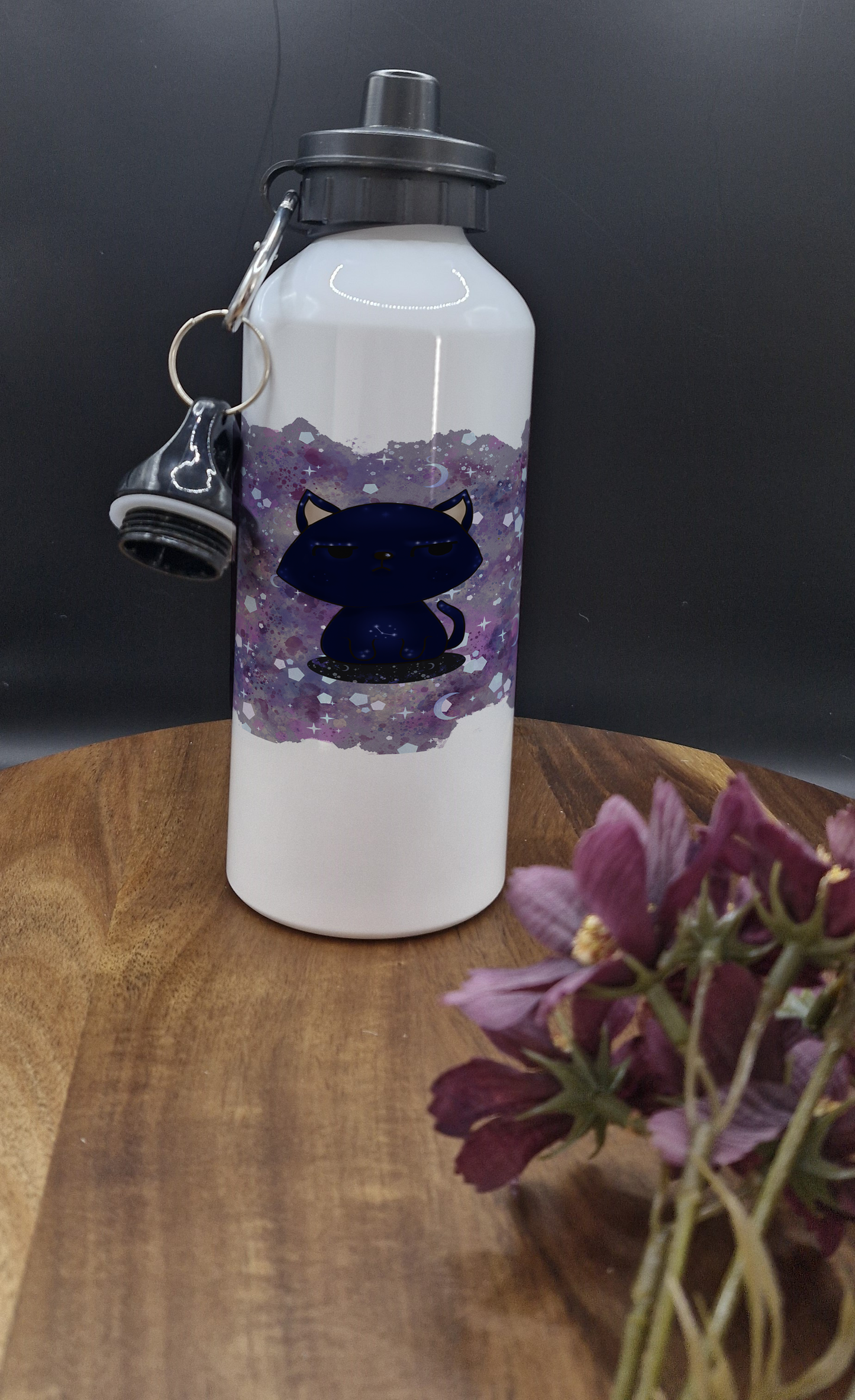 600ml Aluminum Sports Bottles (Galaxy Cat I put my book down for this ver)