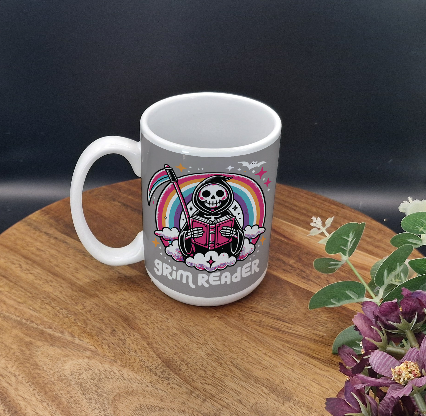 15oz Ceramic Mug (Grim Reader ver)