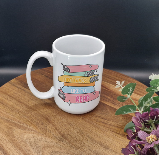 15oz Ceramic Mug (Hot girls like to read ver)