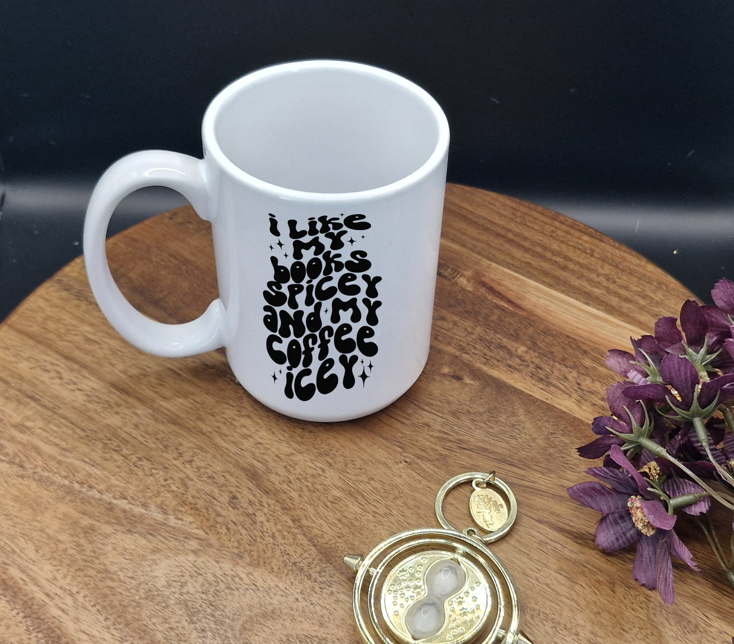 15oz Ceramic Mug (books spicy, coffee icey ver)