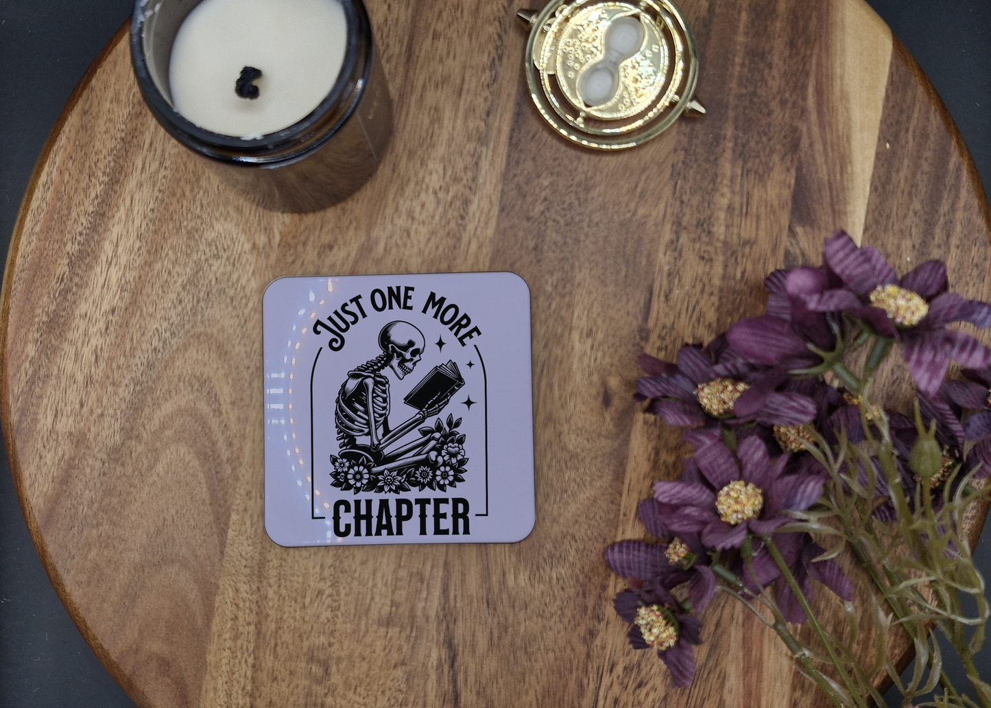 Hard Coaster 8.9cmx8.9cm (Just one more chapter, skeleton ver)