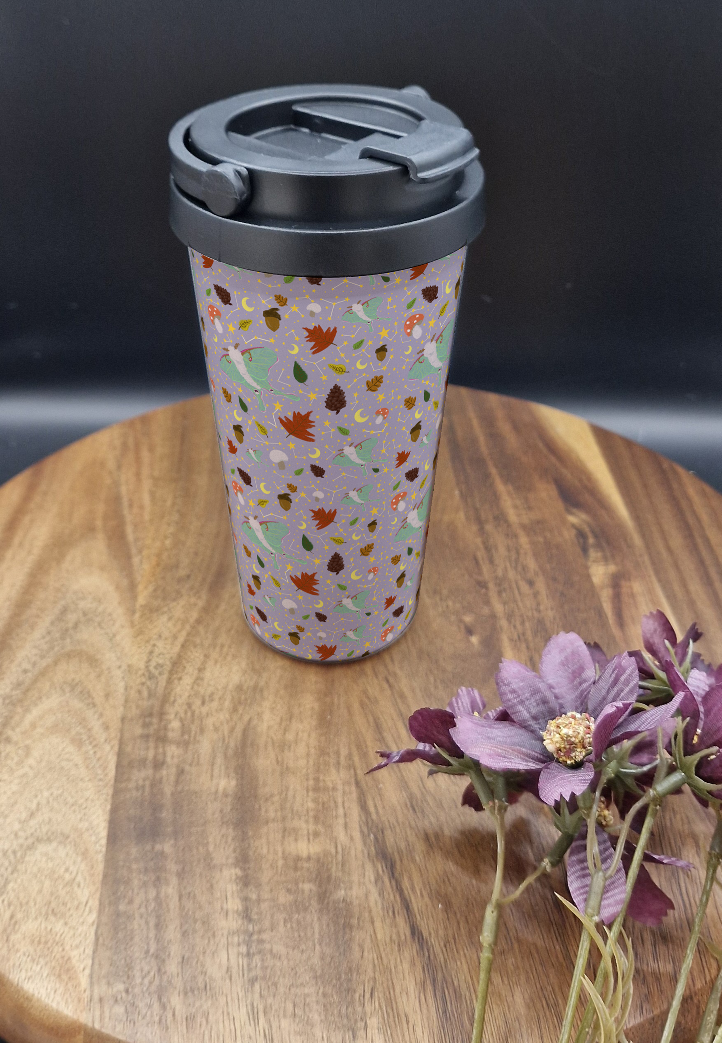 500ml Stainless Steel Thermos Cup (Take Out)- (Lunar Moth purple ver)