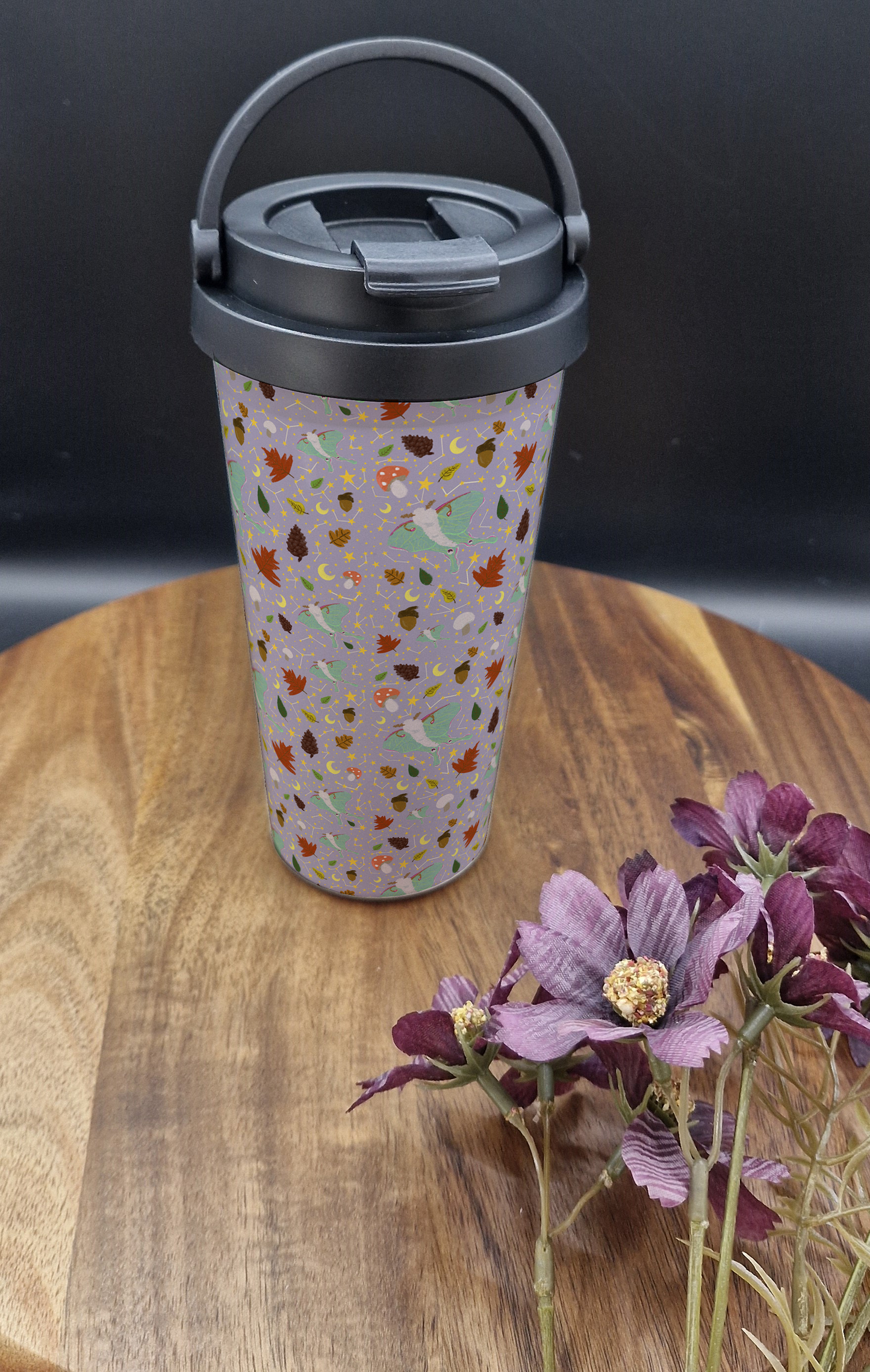 500ml Stainless Steel Thermos Cup (Take Out)- (Lunar Moth purple ver)