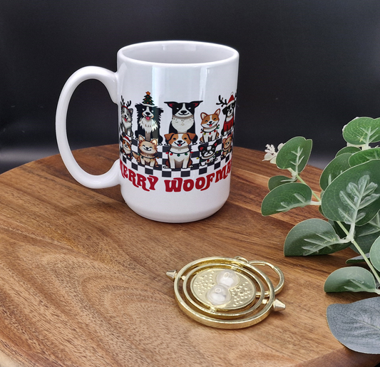 15oz Ceramic Mug (Merry Woofmas Christmas Dogs ver)