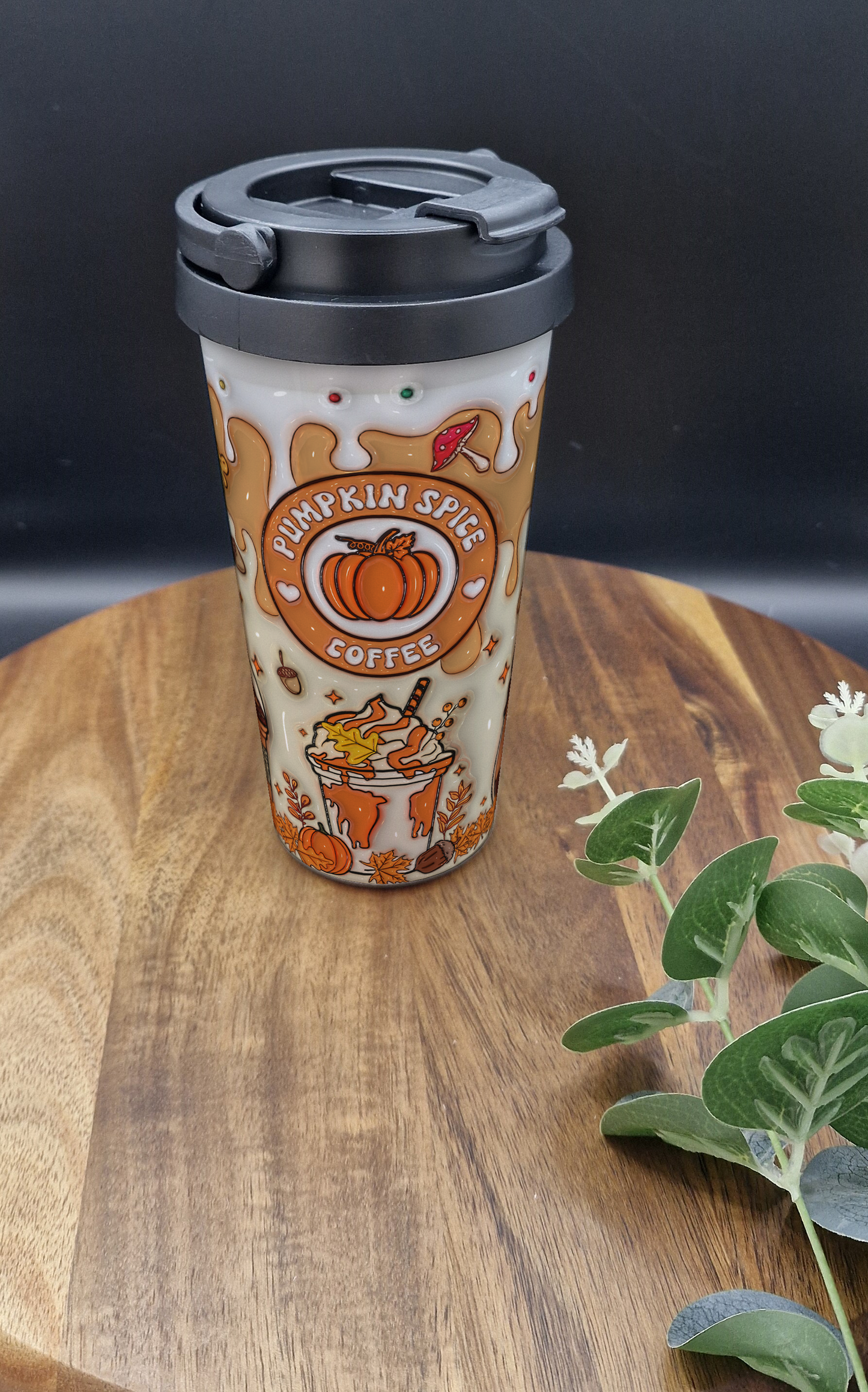 500ml Stainless Steel Thermos Cup (Take Out)- (Pumpkin spiced coffee Autumn ver)