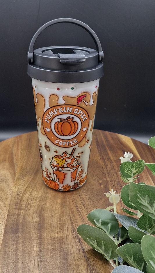 500ml Stainless Steel Thermos Cup (Take Out)- (Pumpkin spiced coffee Autumn ver)