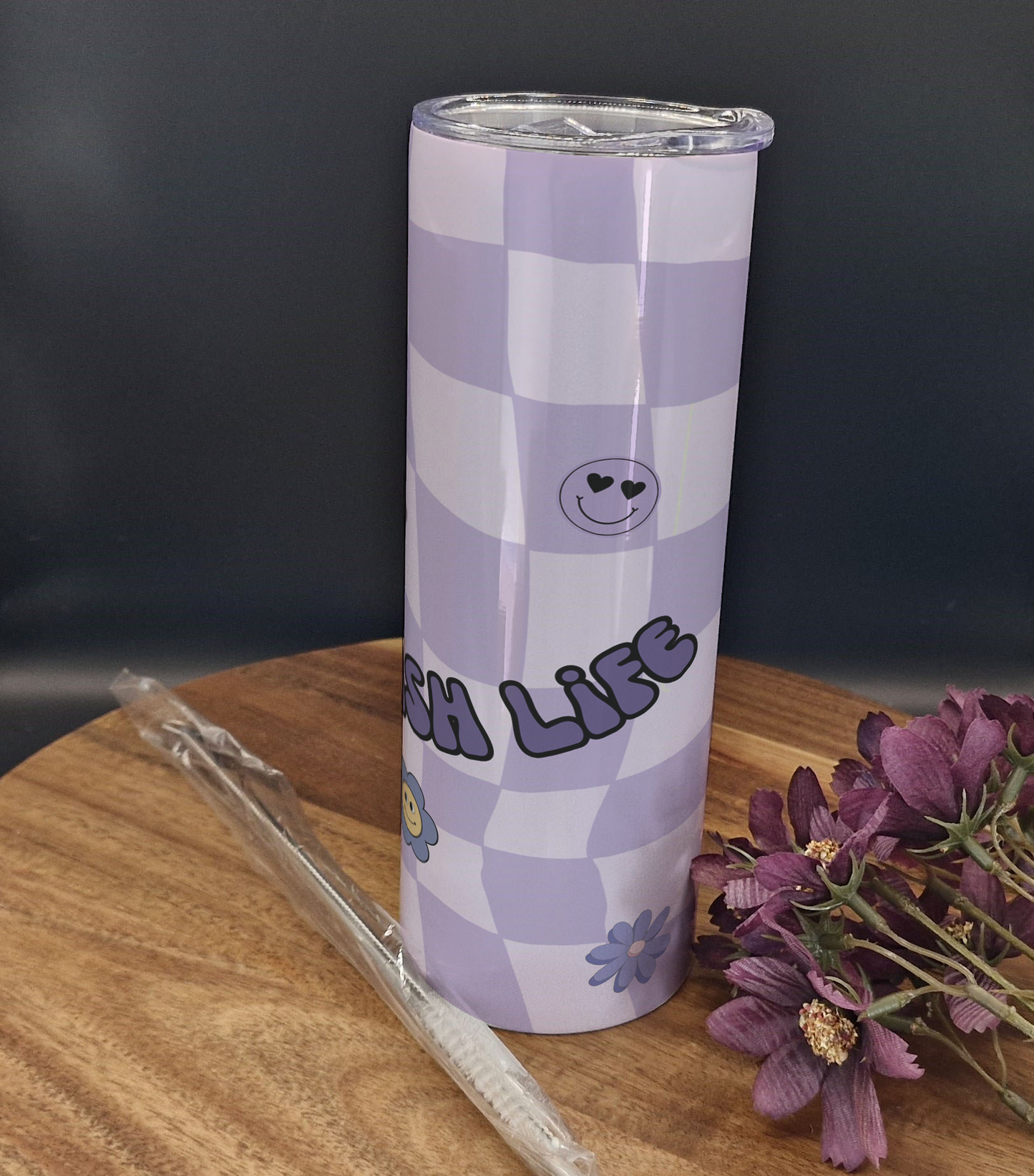 20oz Stainless Steel Tumbler (Rainbow Holographic Effect) Best bookish life purple ver